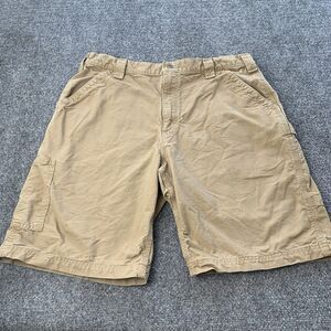 Carhartt Mens Utility Cargo Carpenter Shorts Brown Cotton Size 38 (Measures 36)